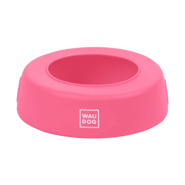 Складная миска-непроливайка для собак WAUDOG Silicone 1 л 18,5 см розовая - изображение 4