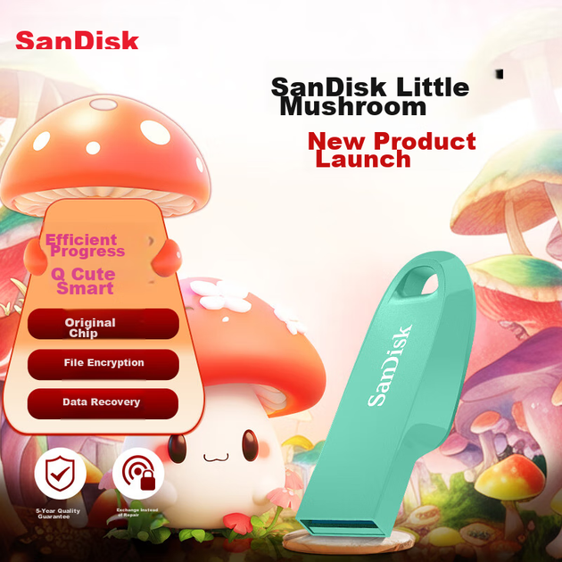 Флеш-накопичувач SanDisk 128 ГБ USB 3.2 CZ550 Green із безпечним шифруванням для відновлення даних для навчання, офісної роботи, торгів, компактний портативний автомобільний флеш-накопичувач великої ємності - зображення 4