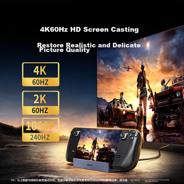 Док-станция UGREEN для Steam Deck, ROG Ally, Xbox Series X/S, 4K 60 Гц, 10 Гбит/с - изображение 6