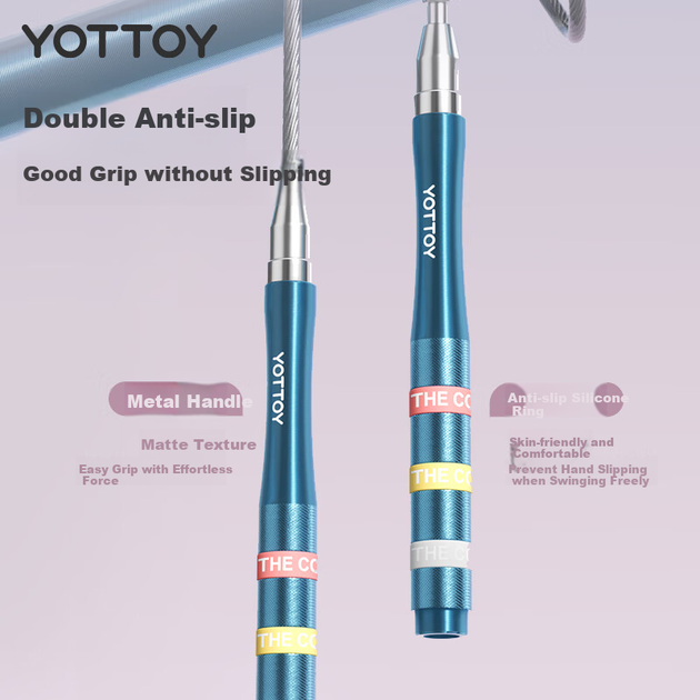 Скакалка Yottoy Speed скоростная стальная для взрослых, синяя - изображение 10