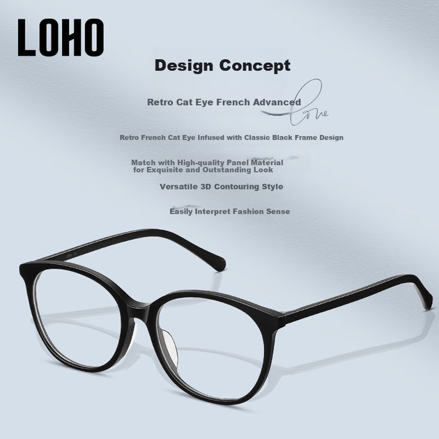 Оправа LOHO «кошачий глаз» женская ультралегкая с защитой от синего света, под рецептурные линзы - изображение 2