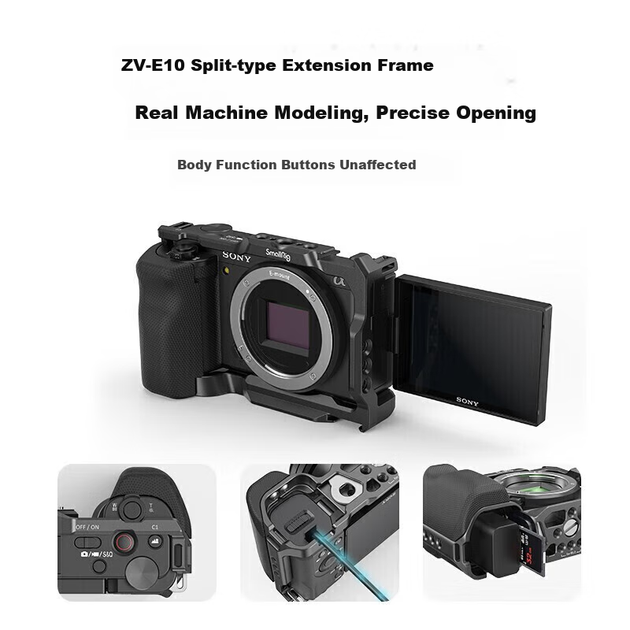 SmallRig 3538, подходит для комплекта расширения «кроличья клетка» для камеры Sony ZV-E10, аксессуар для вертикальной съемки на цифровую зеркальную камеру Sony. - изображение 7