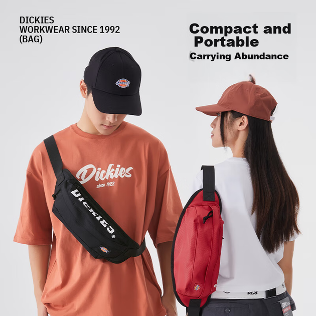 Сумка через плечо Dickies поясная с несколькими отделениями, легкая для города и походов - изображение 9