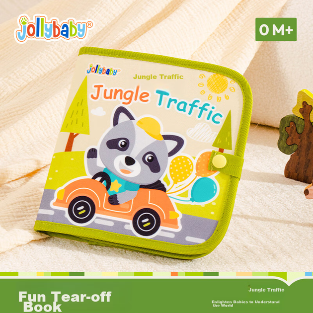 Мягкая книжка-игрушка Jollybaby из прочной ткани с шуршащими страницами на липучках, тема "Джунгли", для малышей - Фото 5 Мягкая книжка-игрушка Jollybaby из прочной ткани с шуршащими страницами на липучках, тема "Джунгли", для малышей - изображение 5