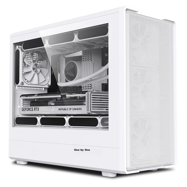 Корпус PADO W6 White MESH Mesh Cooling Case (поддерживает материнские платы MATX, боковые панели из стекла, передняя панель из стальной сетки, независимый отсек для блока питания, пылевой фильтр, поддерживает видеокарты 4080) белый - изображение 4