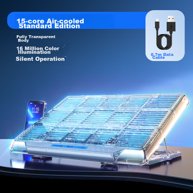 Охлаждающая подставка для ноутбука ICE COOREL Q9, игровая, с мощным воздушным потоком и регулировкой скорости, для Lenovo, Dell, Alienware, Legion, ASUS - изображение 6
