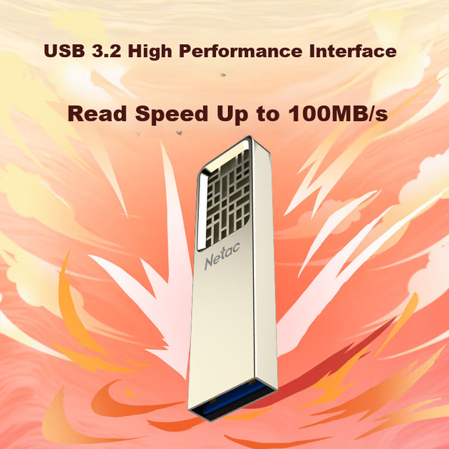Флеш-накопичувач Netac 256 ГБ USB 3.2 Gen1 U327, повністю металевий високошвидкісний міні-флеш-накопичувач з порожнистим дизайном, креативний китайський стиль, елегантний нікелевий колір - зображення 5