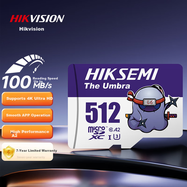 Карта пам'яті HIKVISION microSD 512 ГБ U3 C10 A2 V30 для відеореєстратора - Фото 10 Карта пам'яті HIKVISION microSD 512 ГБ U3 C10 A2 V30 для відеореєстратора - зображення 10