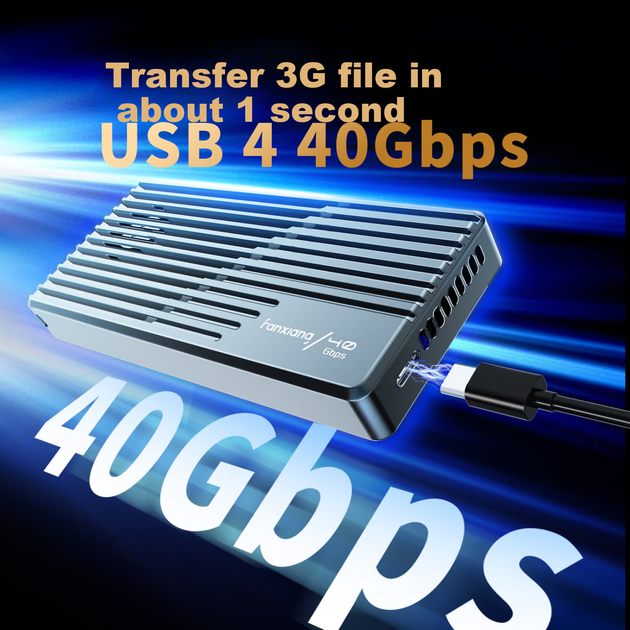 FANXIANG M.2 NVMe портативный корпус для жесткого диска, совместимый с USB4, Thunderbolt 4/3, скорость 40 Гбит/с, подходит для Mac Mini, ноутбуков, SSD, внешний корпус MP400 - изображение 5