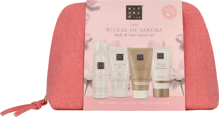 Набір Rituals The Ritual of Sakura Body Hair Travel Set Крем для тіла 70 мл Гель-піна для душу 50 мл Шампунь для волосся 70 мл Кондиціонер для волосся 70 мл косметичка - Фото 2 Набір Rituals The Ritual of Sakura Body Hair Travel Set Крем для тіла 70 мл Гель-піна для душу 50 мл Шампунь для волосся 70 мл Кондиціонер для волосся 70 мл косметичка - изображение 2
