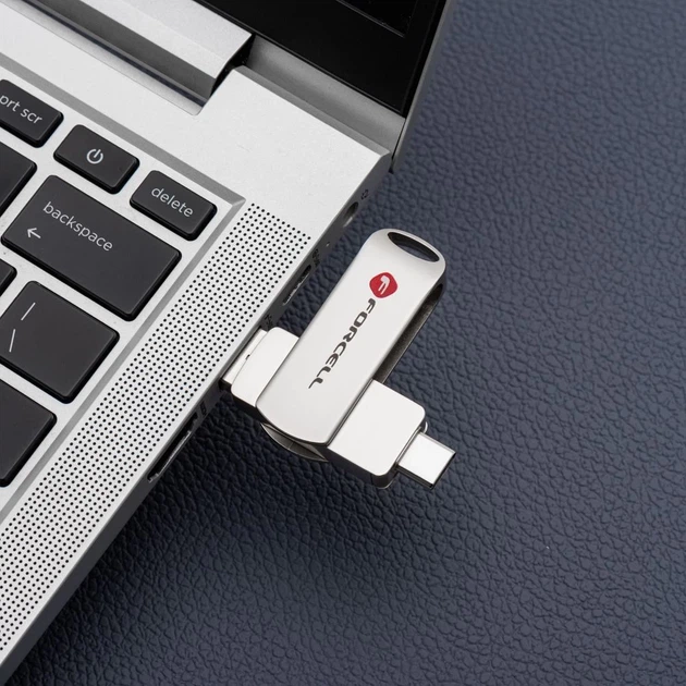Flash-диск Forcell F-Data Metal Duo 16GB USB 3.2 Gen 1 Silver (5903396391750) - Фото 7 Flash-диск Forcell F-Data Metal Duo 16GB USB 3.2 Gen 1 Silver (5903396391750) - зображення 7