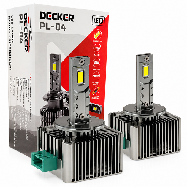 Лампы головного света DECKER LED PL-04 6K D3S Canbus (комплект) 2 шт - Фото 1 Лампы головного света DECKER LED PL-04 6K D3S Canbus (комплект) 2 шт - изображение 1