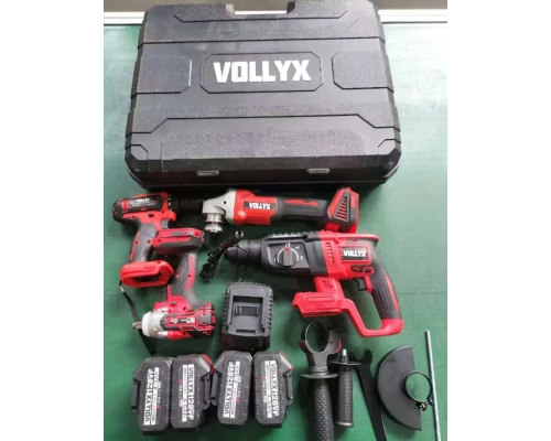 Аккумуляторный набор инструментов 4в1 VOLLYX (Красный) Болгарка Гайковерт Шуруповерт Перфоратор 4АКБ Лучшая цена - Фото 2 Аккумуляторный набор инструментов 4в1 VOLLYX (Красный) Болгарка Гайковерт Шуруповерт Перфоратор 4АКБ Лучшая цена - изображение 2