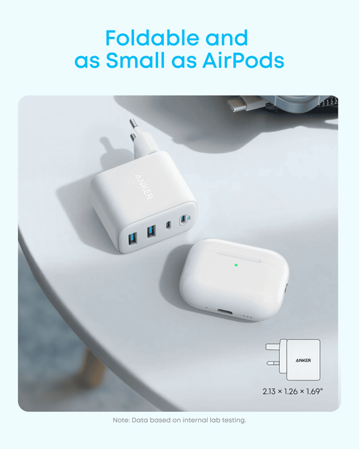 Мережевий зарядний пристрій Anker Zolo Charger - 50W, 2xUSB-C & 2xUSB-A White (7285027) - изображение 5