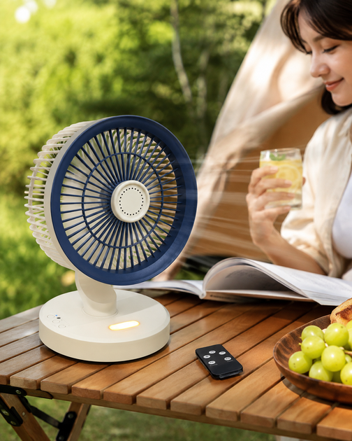 Портативный вентилятор SkyBerg с LED-подсветкой / Переносной настольный вентилятор + пульт ДУ - Фото 2 Портативный вентилятор SkyBerg с LED-подсветкой / Переносной настольный вентилятор + пульт ДУ - изображение 2