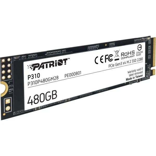 SSD накопитель Patriot p310 480Gb m.2 NVMe sm 3d tlc (p310p480gm28) - изображение 4