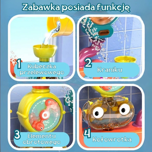 Zabawka do kąpieli Woopie BABY Kranik prysznicowy, fontanna, przelewowa kaczuszka (5906280653026) - obraz 3