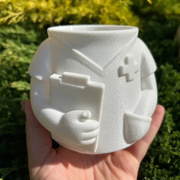 Кашпо 3D More Медсестра 12.3x11.4x9.5 см 400 мл Белый - изображение 3