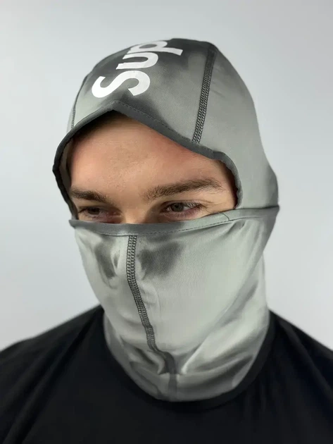 Балаклава Supreme, меняющая цвет при нагревании, серого цвета. - Фото 3 Балаклава Supreme, меняющая цвет при нагревании, серого цвета. - изображение 3