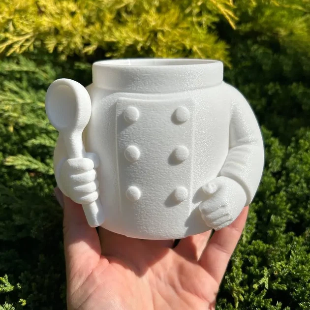 Кашпо 3D More Повар 10.7x8.7x7.6 см 200 мл Белый - Фото 3 Кашпо 3D More Повар 10.7x8.7x7.6 см 200 мл Белый - изображение 3