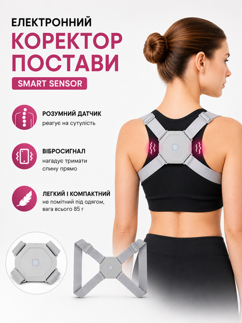 Электронный корректор осанки для спины Nuoyi Miao Smart Sensor с вибросигналом, универсальный - изображение 2