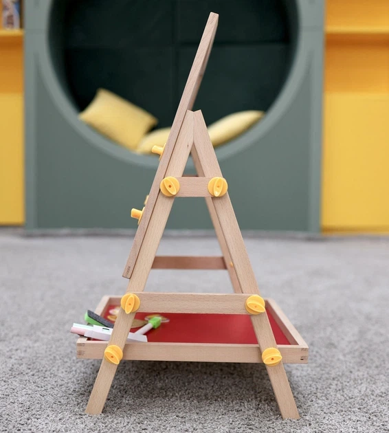 Дитячий дерев'яний двохсторонній мольберт Tree Toys MD 2382 (маркер, крейда, губка, магнітна мозаїка) - Фото 4 Дитячий дерев'яний двохсторонній мольберт Tree Toys MD 2382 (маркер, крейда, губка, магнітна мозаїка) - изображение 4