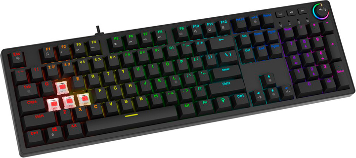 Klawiatura przewodowa Savio Styx Outemu Red USB US Black (SAVGK-STYX RED) - obraz 2