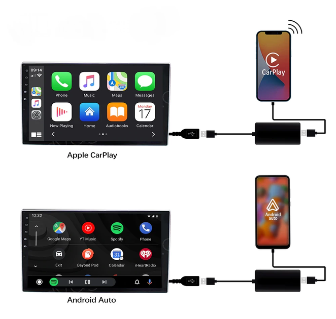 Адаптер Apple CarPlay/Android Auto переходник для USB-подключения iPhone/Android смартфонов к Android-магнитолам автомобиля - изображение 4