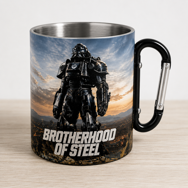 Металева кружка з карабіном 300 мл "Fallout Brotherhood of Steel" - Фото 1 Металева кружка з карабіном 300 мл "Fallout Brotherhood of Steel" - зображення 1