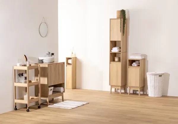 Кухонная тележка на 3 яруса 5five CANE, 39,6×30×85,5 см, натуральный и черный - изображение 12