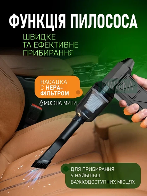 Беспроводная мини-воздуходувка с функцией пылесоса, бесщеточным мотором, 4 режимами, Type-C, для авто, ПК и дома - изображение 3