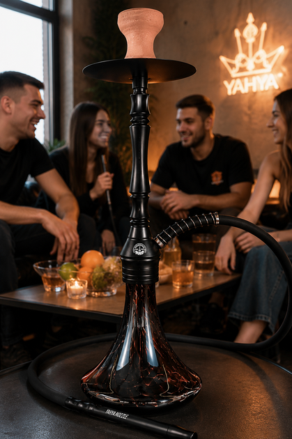 Кальян Yahya Nozzle Black Яхья Ноззл 58 см нержавеющая сталь шахта 14 мм клик система полный комплект черный - изображение 3