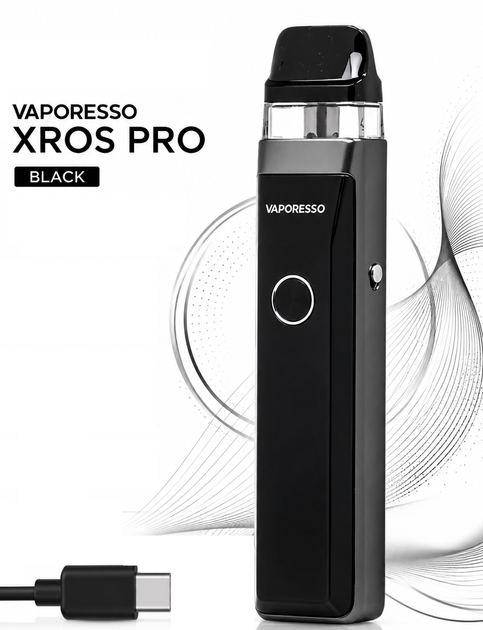 Многоразовая Pod-система Vaporesso XROS PRO Black черная вапорессо х-рос про до 30 Вт вейп 1200 мАч бак 3 мл алюминиевый сплав и пластик - изображение 13