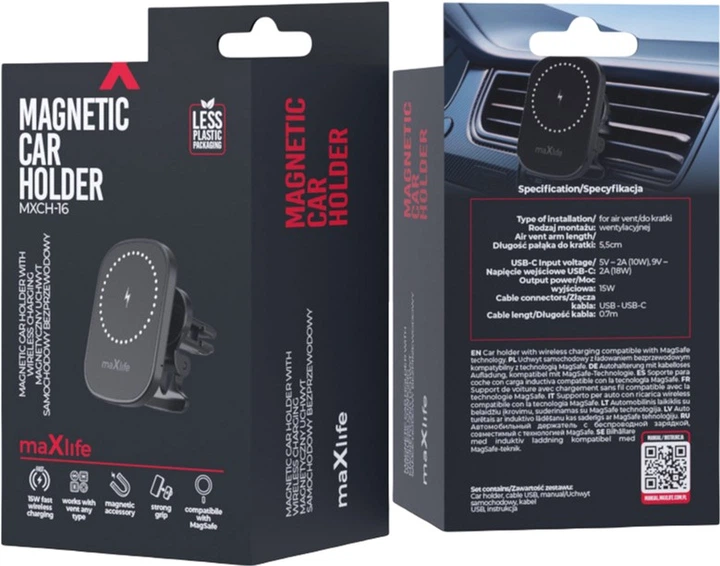 Uchwyt samochodowy Maxlife MXCH-16 Black (5907457744059) - obraz 2