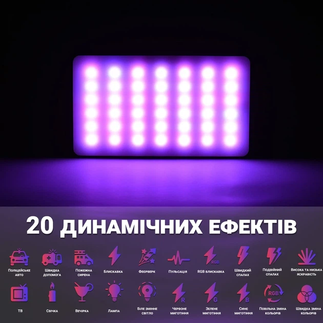 Светодиодная накамерная лампа Andoer W140RGB RGB 8W Черная 2500-9000K - изображение 3
