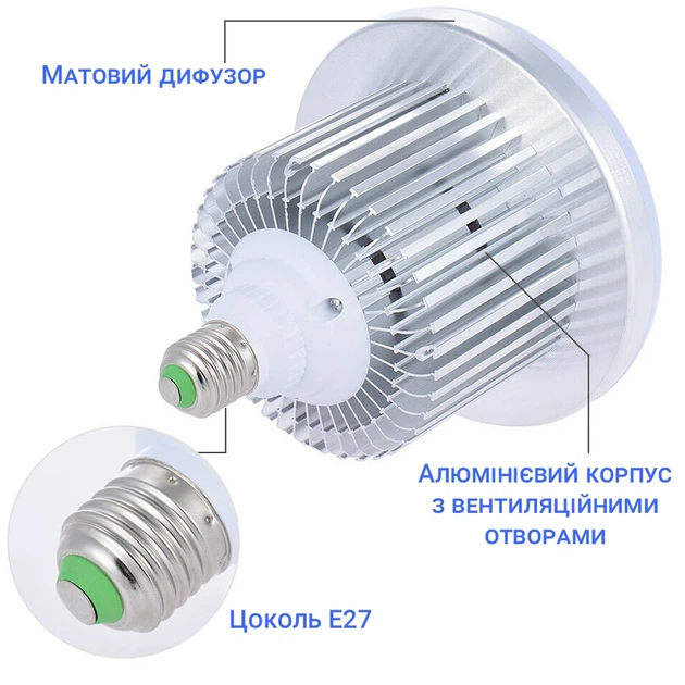 Светодиодная лампа E27 Andoer SBK-01 85W 3200-5500K алюминий 2 шт. - изображение 8