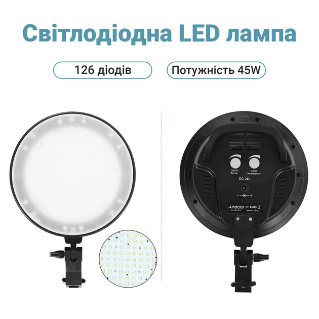 Комплект светодиодных софтбоксов Andoer SBK-02-2 45W 126 LED 3200-6400K - изображение 3