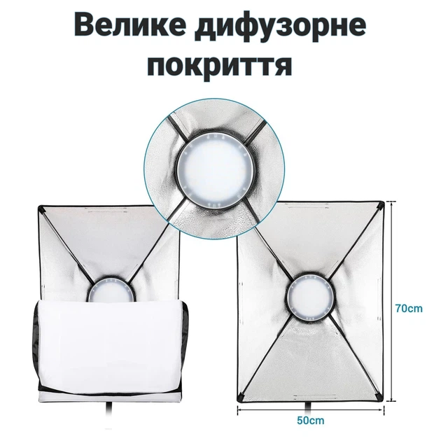Комплект светодиодных софтбоксов Andoer SBK-02-2 45W 126 LED 3200-6400K - изображение 5