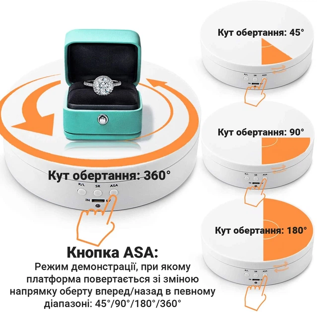 Поворотный столик Andoer TT-13 3 скорости белый зеркальный 13 см - Фото 6 Поворотный столик Andoer TT-13 3 скорости белый зеркальный 13 см - изображение 6