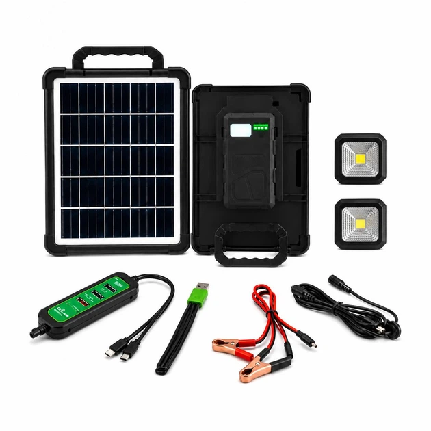 Сонячна станція CcLamp CL-618PB-15W з акумулятором 10800 мА·год та LED-лампами - Фото 3 Сонячна станція CcLamp CL-618PB-15W з акумулятором 10800 мА·год та LED-лампами - зображення 3
