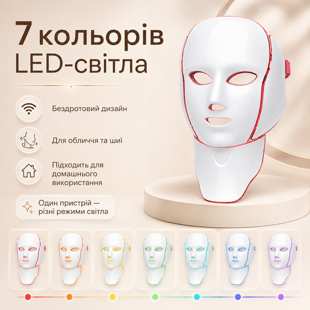 Беспроводная LED-маска для лица и шеи - изображение 3
