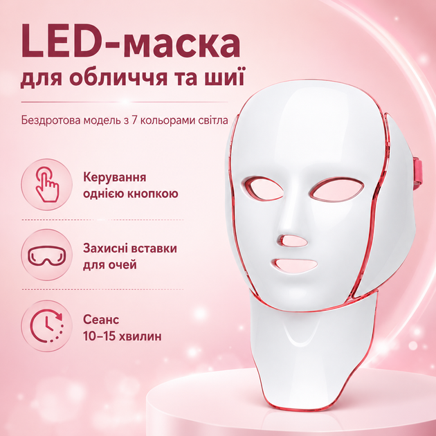 Беспроводная LED-маска для лица и шеи - изображение 5