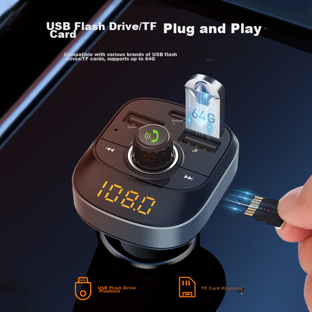FM-трансмітер Philips 4002 автомобільний Bluetooth з MP3 та зарядкою - зображення 8