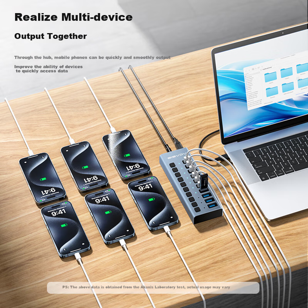 Хаб Acasis HS-710MG USB 3.1 на 10 портов с индивидуальными выключателями, 10 Гбит/с, для MacBook - Фото 8 Хаб Acasis HS-710MG USB 3.1 на 10 портов с индивидуальными выключателями, 10 Гбит/с, для MacBook - изображение 8