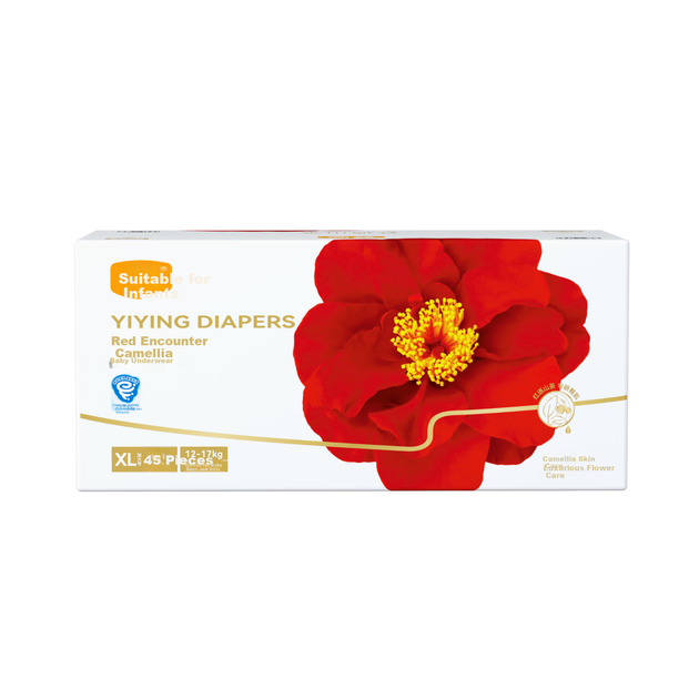 Подгузники-трусики Yiying Red Flower Mountain Camellia, мягкие кислотоустойчивые подгузники для младенцев, размер XL45, дышащее нижнее белье. - изображение 6