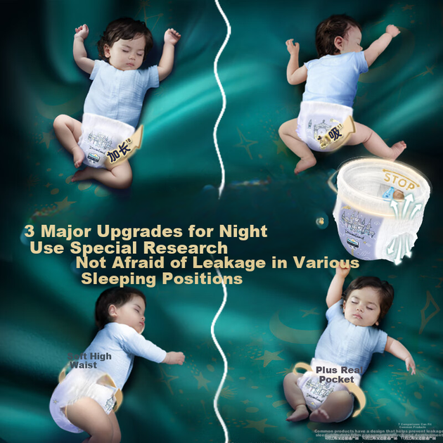 Підгузки-трусики нічні Pampers Чорне золото L (9-14 кг), 19 шт - Фото 4 Підгузки-трусики нічні Pampers Чорне золото L (9-14 кг), 19 шт - зображення 4