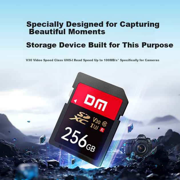 Карта памяти DM Daimai 256GB SD U3 V30 — высокоскоростная карта памяти для записи видео в формате Full HD, высокоскоростная непрерывная съемка на цифровую камеру, SD-карта большой емкости. - изображение 4