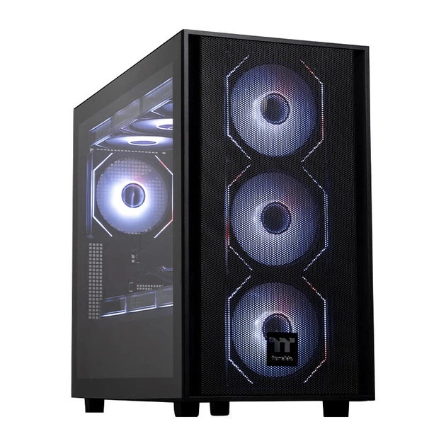 Корпус Thermaltake Steel Shadow SM Seaside View черный для плат M-ATX с поддержкой СЖО 360 мм и 12 вентиляторов - изображение 9