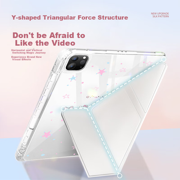 Чехол Keliman для iPad 10, 11 и 12 поколения 11 дюймов 2022-2026 акриловый со слотом для стилуса, противоударный, расцветка «Звездный кот» - Фото 4 Чехол Keliman для iPad 10, 11 и 12 поколения 11 дюймов 2022-2026 акриловый со слотом для стилуса, противоударный, расцветка «Звездный кот» - изображение 4