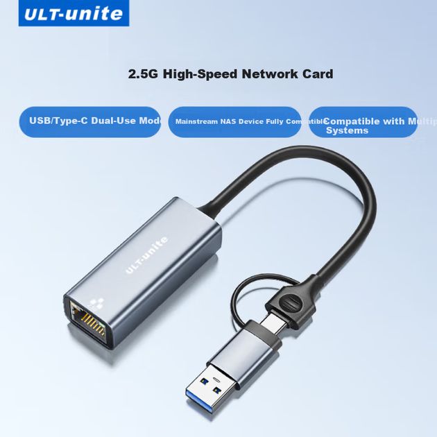 Адаптер ULT-Unite Type-C - RJ45 мережевий 2.5G для ноутбука та смартфона - зображення 4
